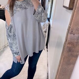 Grey cold shoulder top size 22W/24W